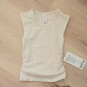 NWT Lululemon All It Takes Back Twist Rib Tank, Light Ivory, Size 4